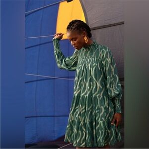 NWT Oliphant Smocked Mini Dress in Aurora Teal, Size M